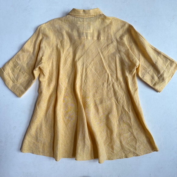 Lafayette 148 Yellow Linen Top - Picture 5 of 6